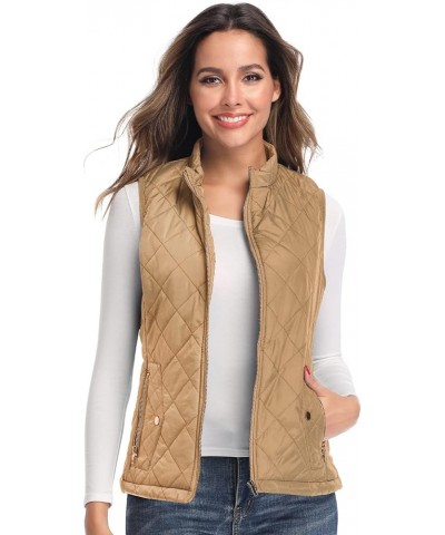 Women's Vest - Stand Collar Lightweight Zip Quilted Vest for Women… Camel $16.45 Vests