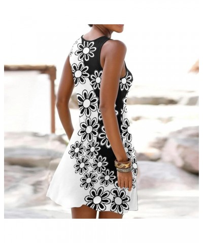 Summer Dress for Women 2022 Sleeveless Knee Length Dress Sexy Casual Sundress Cold Shoulder Dress Swing Dresses (009)black $6...