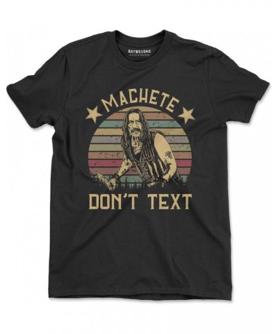 Machete Don't Text Vintage T-Shirt Guys Tee Black $9.79 T-Shirts