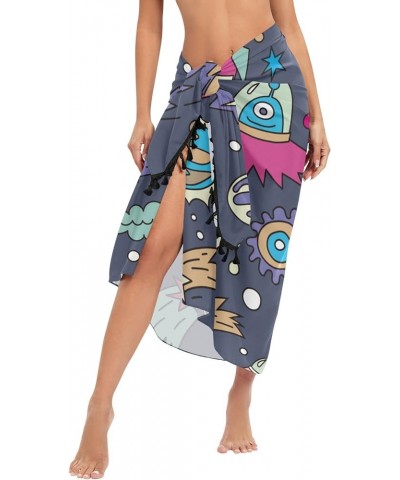 America We People Womens Swimsuit Wrap Cover Up Bikini Beach Long Sarong 70.9"x45.3 Space Planet $9.50 Swimsuits