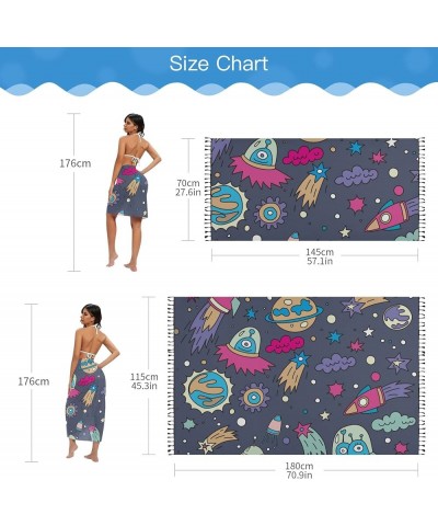 America We People Womens Swimsuit Wrap Cover Up Bikini Beach Long Sarong 70.9"x45.3 Space Planet $9.50 Swimsuits