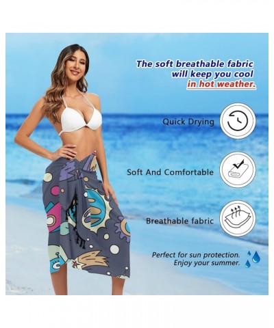 America We People Womens Swimsuit Wrap Cover Up Bikini Beach Long Sarong 70.9"x45.3 Space Planet $9.50 Swimsuits