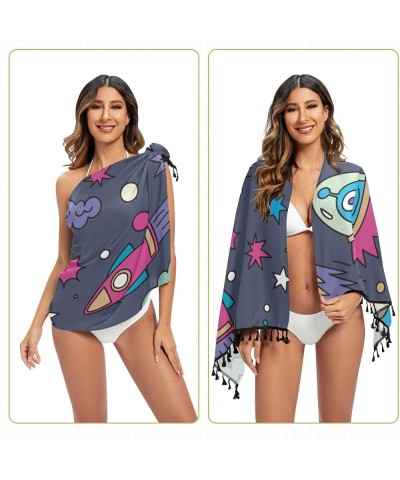 America We People Womens Swimsuit Wrap Cover Up Bikini Beach Long Sarong 70.9"x45.3 Space Planet $9.50 Swimsuits