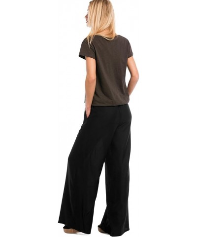 Women's Plus Size Wide-Leg Soft Pants with Back Elastic Navy $21.30 Pants