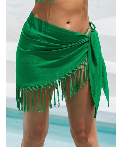 Women Wrap Sarongs Cover Ups Tie Waist Wrap Skirt Summer Bathing Suit Casual Beachwear Green $15.33 Swimsuits