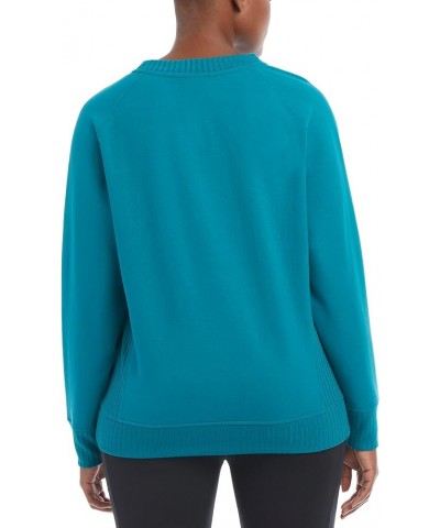 Women's Oversized Rib Detail Pullover Crew Deep Lake $10.07 Activewear