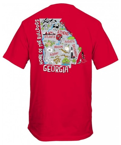 UGA Georgia Collegiate Bulldogs Mascot Rows Adult Unisex Short Sleeve T-Shirt Athletic Red $10.98 T-Shirts