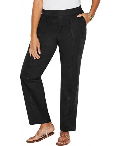 Women's Plus Size Knit Waist Cargo Pant Black $23.20 Pants