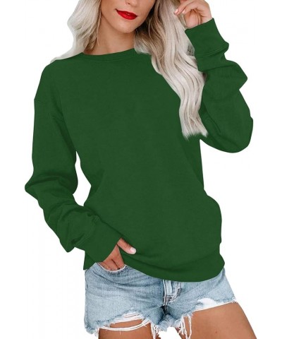 Sweatshirt for Women CrewNeck Pullover Sweaters Casual Comfy Fall Fashion Outfits Clothes 2023 1-green $12.64 Hoodies & Sweat...