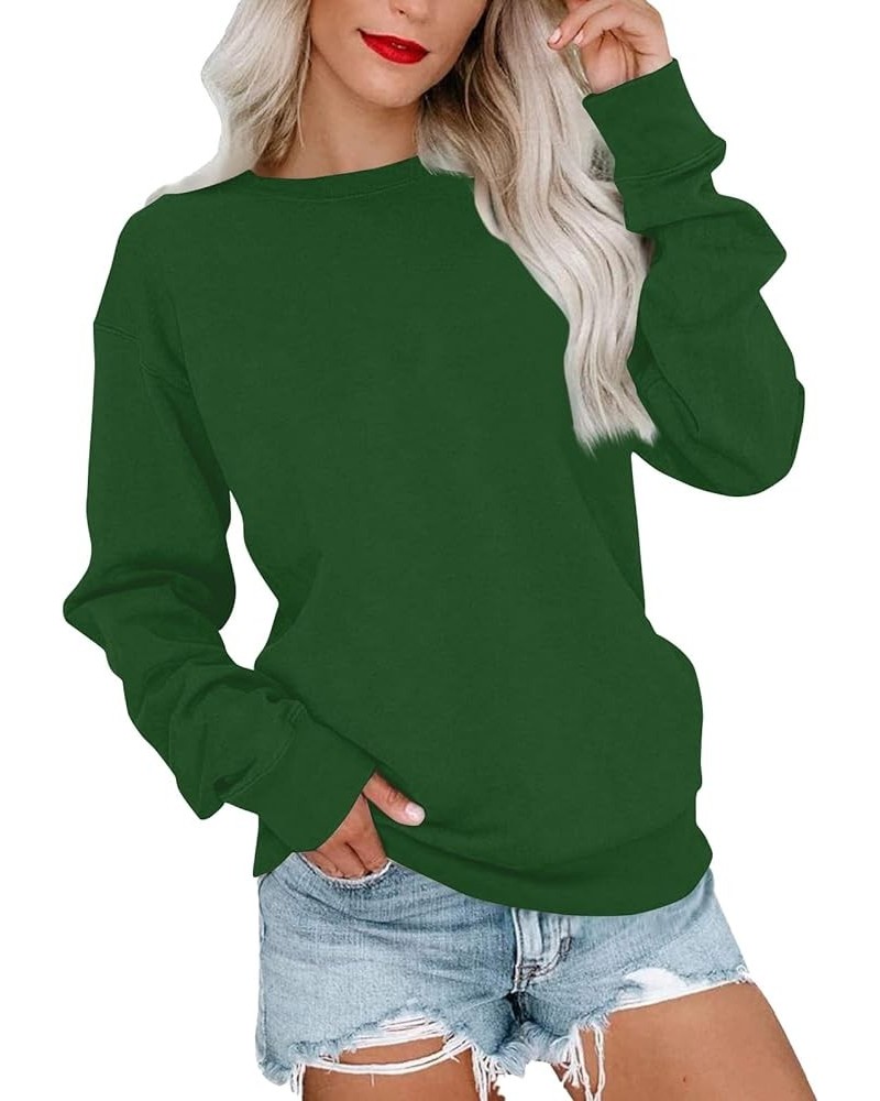 Sweatshirt for Women CrewNeck Pullover Sweaters Casual Comfy Fall Fashion Outfits Clothes 2023 1-green $12.64 Hoodies & Sweat...