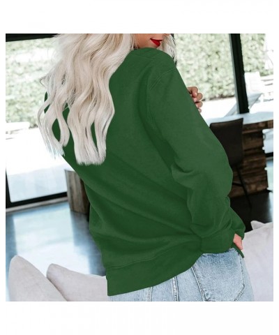 Sweatshirt for Women CrewNeck Pullover Sweaters Casual Comfy Fall Fashion Outfits Clothes 2023 1-green $12.64 Hoodies & Sweat...