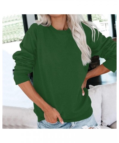 Sweatshirt for Women CrewNeck Pullover Sweaters Casual Comfy Fall Fashion Outfits Clothes 2023 1-green $12.64 Hoodies & Sweat...