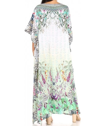 Jabari Women's Maxi Short Sleeve Long Beach Kaftan Dress Boho Loose Gown 448 $32.99 Dresses