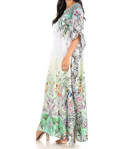 Jabari Women's Maxi Short Sleeve Long Beach Kaftan Dress Boho Loose Gown 448 $32.99 Dresses