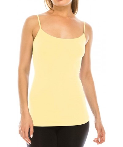 Women's Cami Tank Top - Sleeveless Stretch Seamless Camisole Basic Layer UV Protective Fabric UPF 50+ Made in USA Neon Yellow...