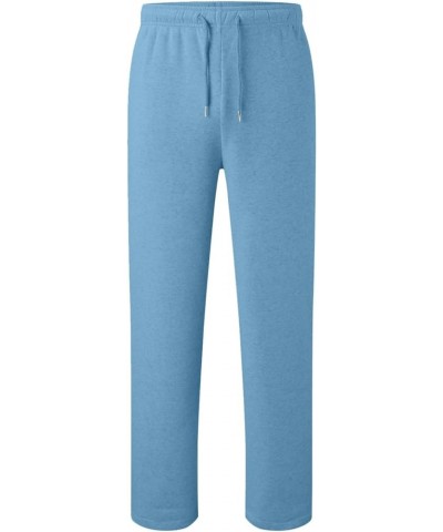 Bottom Sweatpants Pockets High Waist Sporty Gym Athletic Fit Jogger Pants L-ounge Trousers Light Blue-d $11.19 Activewear