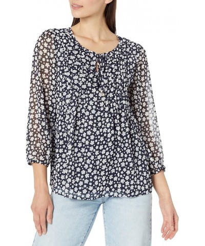 Women's Pintuck Blouse Sky Capt Multi $24.79 Blouses