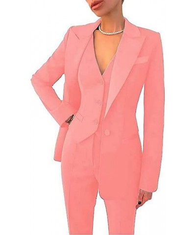 3 Pcs Women Pantsuits Wedding Tuxedos Party Classic Wear Suits Formal Business Suits Pink $33.12 Suits