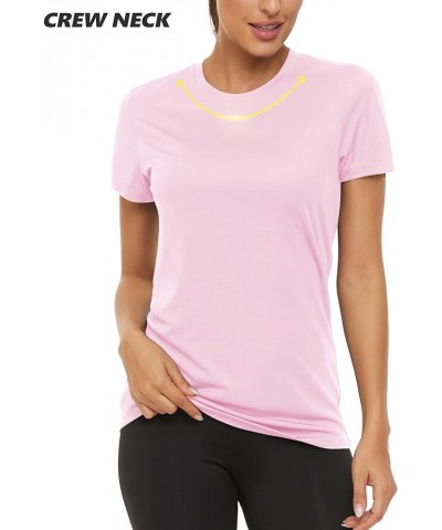 Women's Short Sleeve Shirts Sun Protection T-Shrit UPF 50+ Quick Dry Outdoor Yoga Running Gym Workout Tops Light Pink $12.47 ...