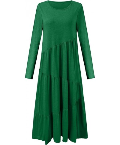 Womens Summer Floral Tiered Maxi Dress Casual Short Sleeve Bohemian Maxi Dress Cute Junior Dresses Zza-green $9.90 Dresses