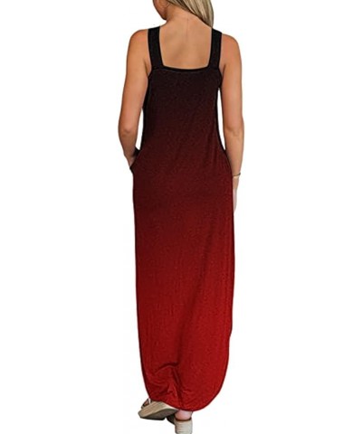 Summer Dresses for Women 2024 Vacation Crossover Halter Neck Maxi Dress Slit Side Sleeveless Loose Beach Long Sundress Multic...