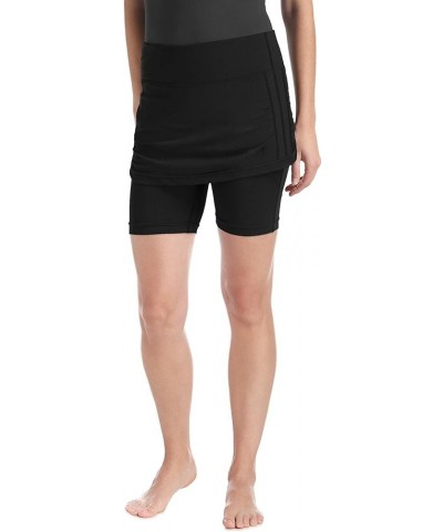 UPF 50+ Women's Shorebreak Skirted Swim Shorts - Sun Protective Black $14.40 Swimsuits