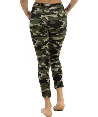 Women's Camouflage Cargo Jogger Sweatpants - Cotton Blend- for Travel, Safari and Everyday Wear Drawstring-green $11.54 Pants