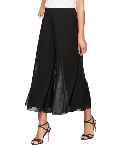 Women's Cropped Wide Leg Dress Pant Black Mesh $39.70 Pants