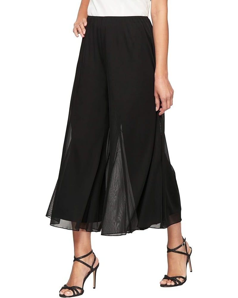 Women's Cropped Wide Leg Dress Pant Black Mesh $39.70 Pants