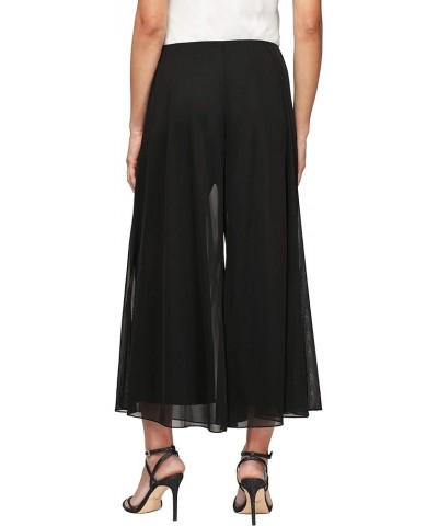 Women's Cropped Wide Leg Dress Pant Black Mesh $39.70 Pants