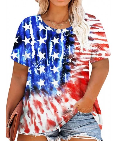 Plus Size American Flag Shirts for Women Funny 4th of July T Shirt Stars Stripes Print Patriotic Tee Tops 2x-5x American Flag...