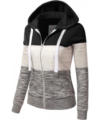 Lightweight Thin Zip-Up Hoodie Jacket for Women with Plus Size C_black $17.84 Hoodies & Sweatshirts