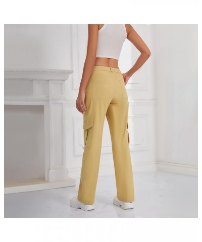 Cargo Pants Women - High Waist Stretch Casual Pants with 6 Pockets and Wide Leg Y2K Style Khaki(thick) $20.99 Pants