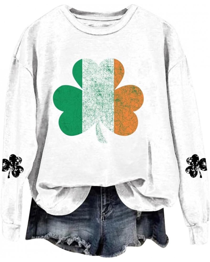 Womens Green Shamrock Hoodie Saint Patricks Day Shirts for Women St. Patricks Day Shirts for Teachers Sales Clearance A-white...