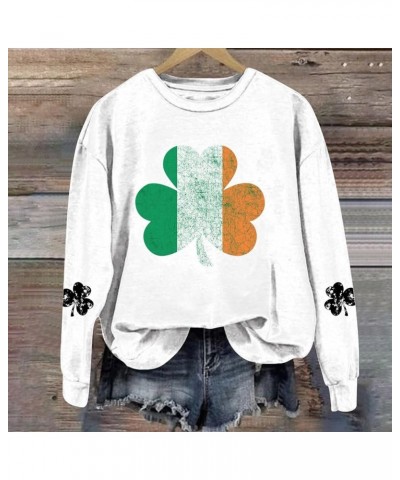 Womens Green Shamrock Hoodie Saint Patricks Day Shirts for Women St. Patricks Day Shirts for Teachers Sales Clearance A-white...