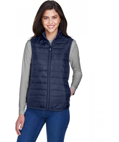 Core 365 Ladies' Prevail Packable Puffer Vest Classic Navy $15.56 Vests