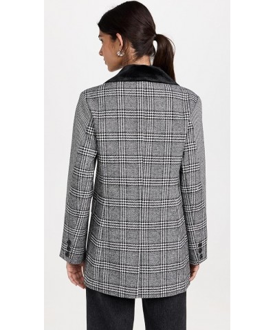 Women's Double Breasted Blazer Houndstooth Plaid Combo $52.46 Blazers