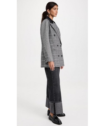 Women's Double Breasted Blazer Houndstooth Plaid Combo $52.46 Blazers