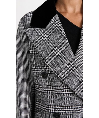 Women's Double Breasted Blazer Houndstooth Plaid Combo $52.46 Blazers