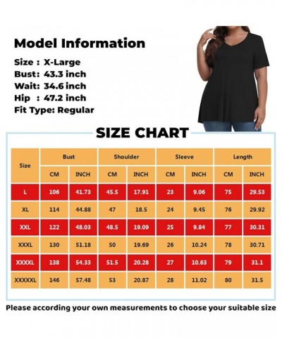 Plus Size Tops for Women Dressy Short Sleeve V Neck Shirts for Women Summer Tops for Women 2024 Floral Print Top Cute Tunic 0...