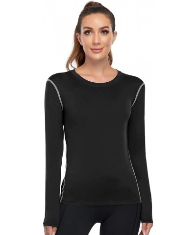 Women's 2-3 Pack Compression Shirt Dry Fit Long Sleeve Running Athletic T-Shirt Workout Tops 2 Pack Black $12.39 Activewear