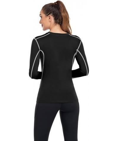 Women's 2-3 Pack Compression Shirt Dry Fit Long Sleeve Running Athletic T-Shirt Workout Tops 2 Pack Black $12.39 Activewear