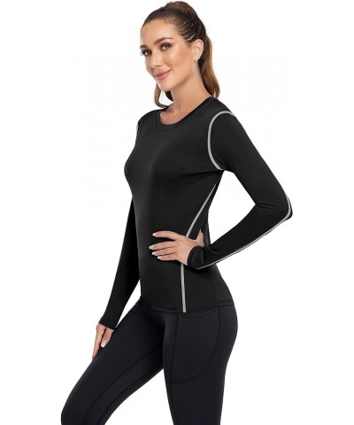 Women's 2-3 Pack Compression Shirt Dry Fit Long Sleeve Running Athletic T-Shirt Workout Tops 2 Pack Black $12.39 Activewear