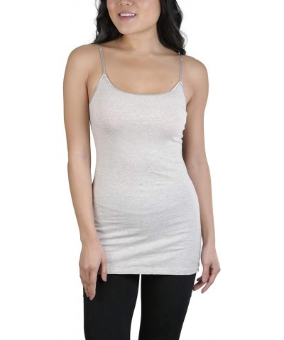 Women's Long Tank Top w/Adjustable Spaghetti Straps Oatmeal $9.41 Tanks