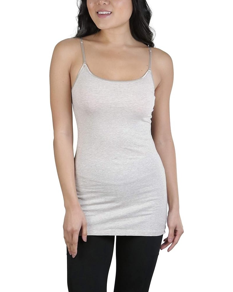 Women's Long Tank Top w/Adjustable Spaghetti Straps Oatmeal $9.41 Tanks