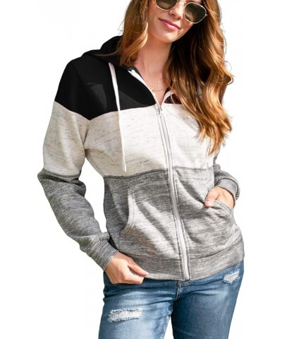 Lightweight Thin Zip-Up Hoodie Jacket for Women with Plus Size C_black $17.84 Hoodies & Sweatshirts