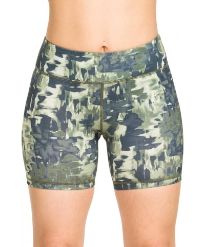 Women's 5" Stretch Yoga Shorts - Fitness, WOD, Yoga, Running, Army Brush $11.79 Activewear