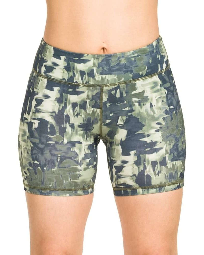 Women's 5" Stretch Yoga Shorts - Fitness, WOD, Yoga, Running, Army Brush $11.79 Activewear