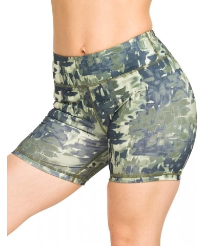 Women's 5" Stretch Yoga Shorts - Fitness, WOD, Yoga, Running, Army Brush $11.79 Activewear