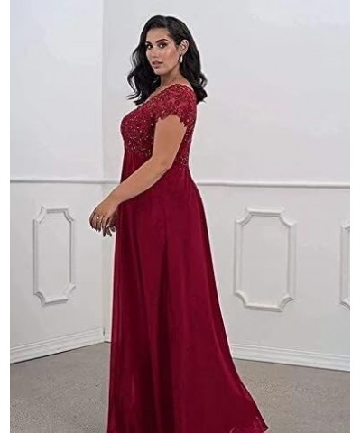 Women's Mother of The Bride Dresses with Sleeves V-Neck Lace Chiffon A-Line Evening Party Formal Gowns Plus Size Fuchsia $28....